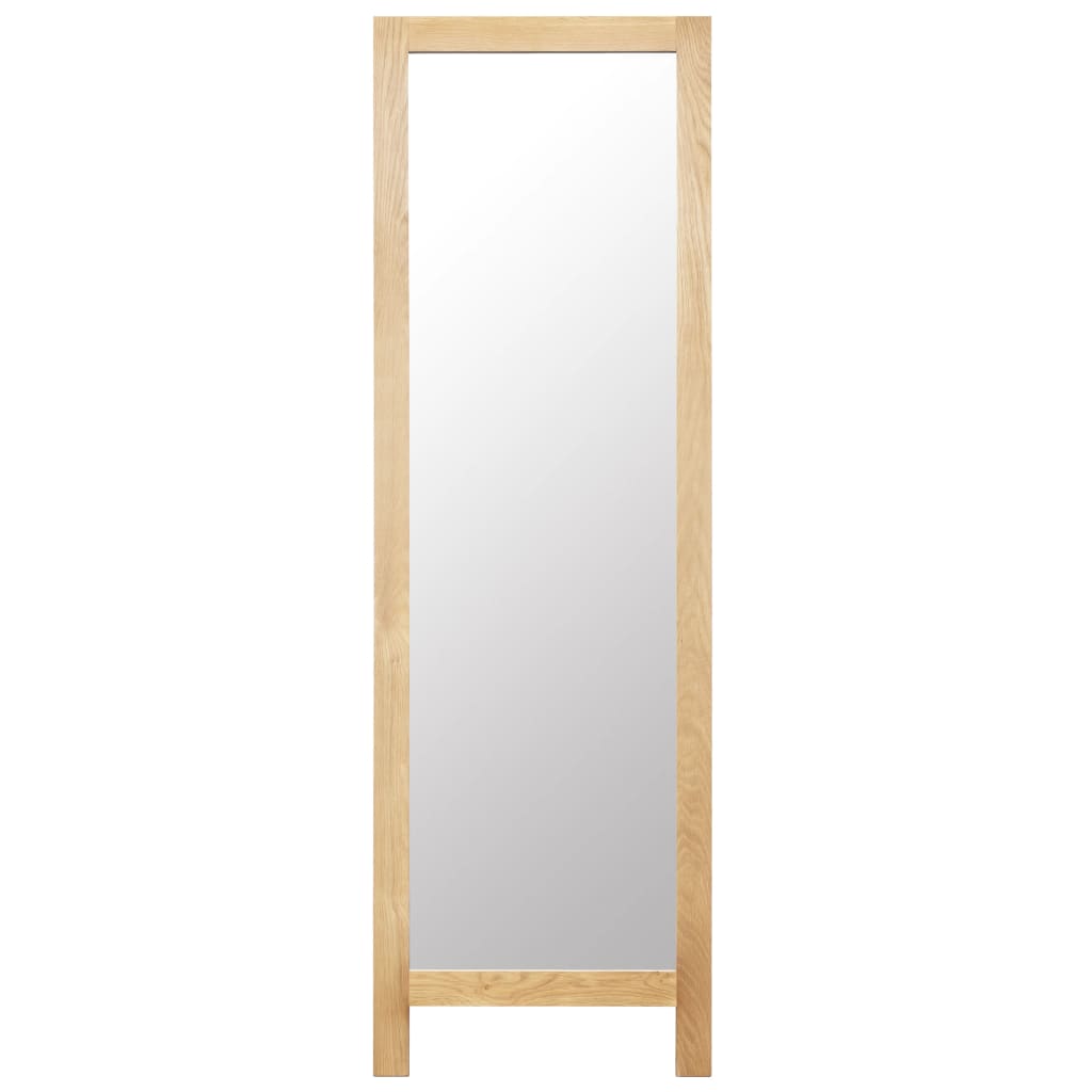 vidaXL Espejo de pie 48x46,5x150 cm madera maciza de roble