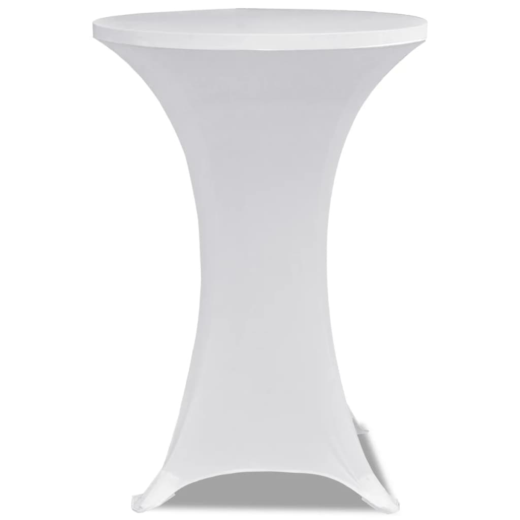 2 Manteles blancos ajustados para mesa de pie - 80 cm diámetro