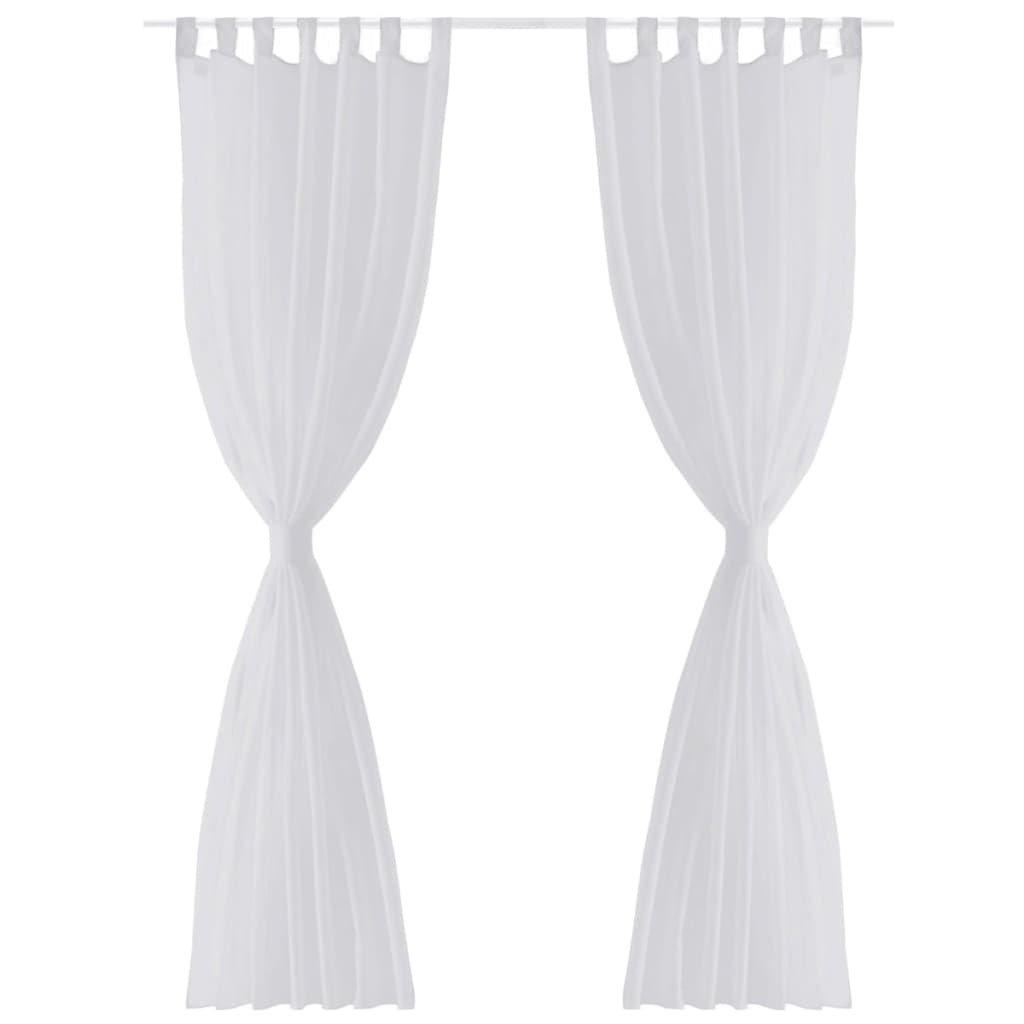 vidaXL Cortina blanca transparente 2 piezas 140x245 cm