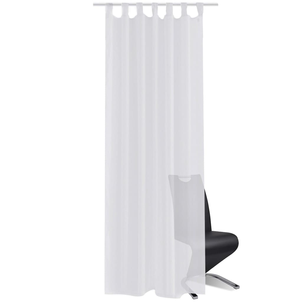 vidaXL Cortina blanca transparente 2 piezas 140x245 cm