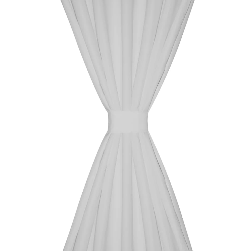2 cortinas blancas micro-satinadas con trabillas, 140 x 175 cm