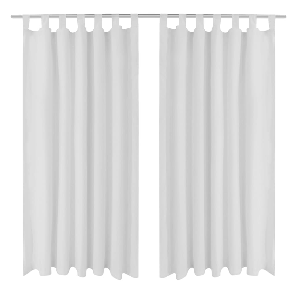 vidaXL Cortinas de micro-raso con bucles 2 unidades blanco 140x225 cm