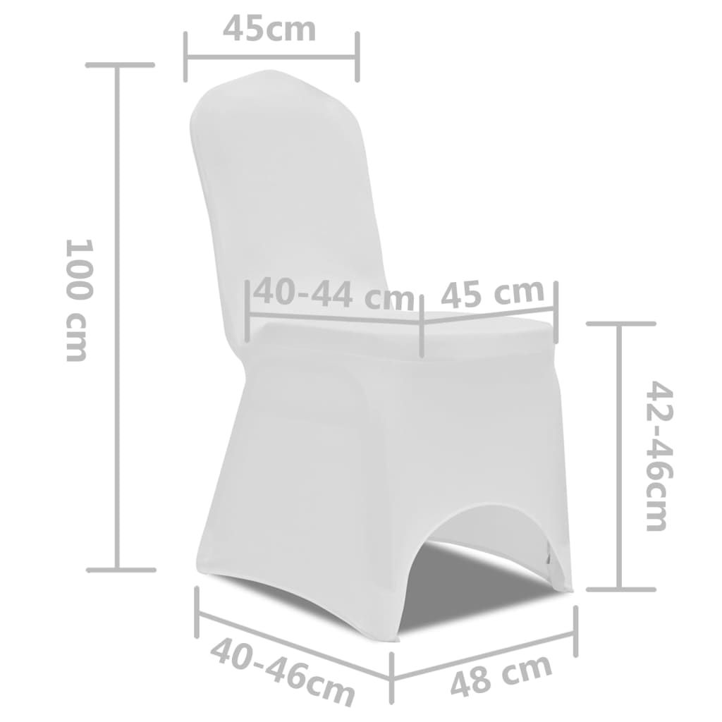 vidaXL Funda de silla elástica 4 unidades blanca