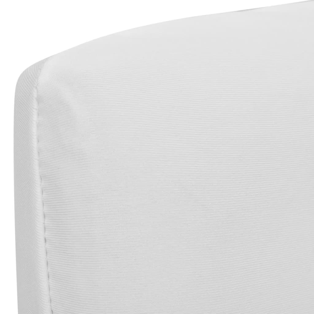 vidaXL Funda de silla elástica recta 4 unidades blanca