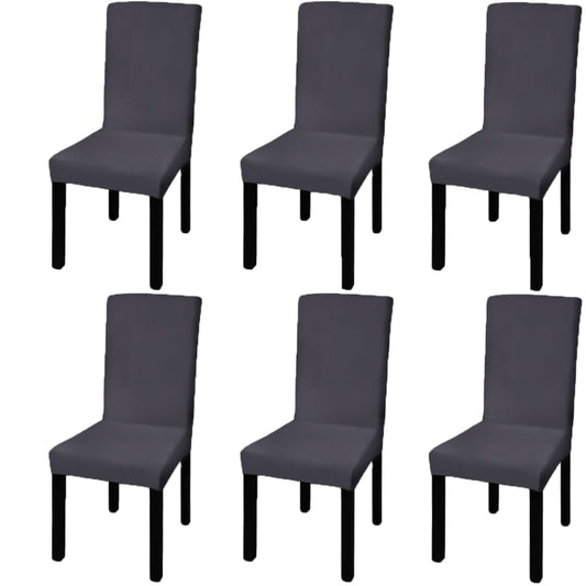 vidaXL Funda para silla elástica recta 6 unidades gris antracita