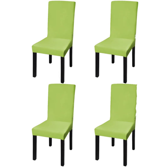 vidaXL Funda para silla elástica recta 4 unidades verde