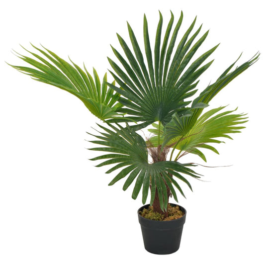 vidaXL Planta artificial palmera con macetero 70 cm verde