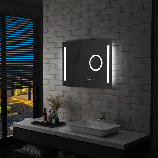 vidaXL Espejo de pared de baño con LED y sensor táctil 80x60 cm