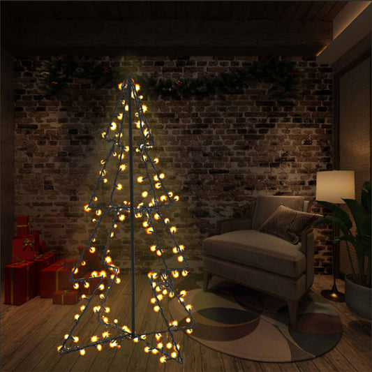 vidaXL Árbol de Navidad 160 luces LED interior y exterior 78x120 cm