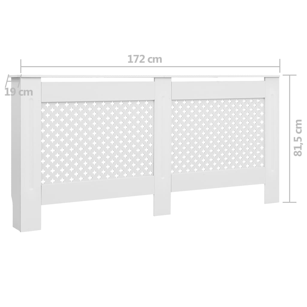 vidaXL Cubierta para radiador MDF blanco 172x19x81,5 cm