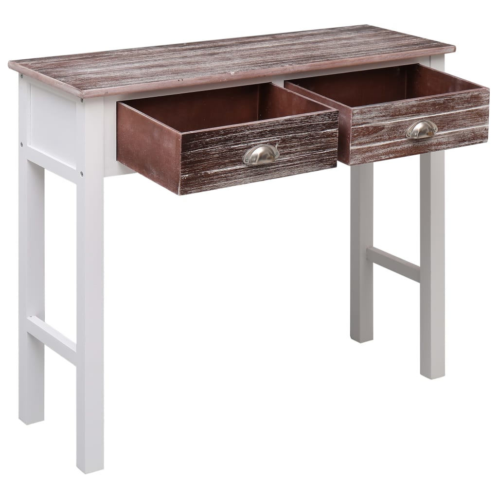 vidaXL Mesa consola de madera marrón 90x30x77 cm