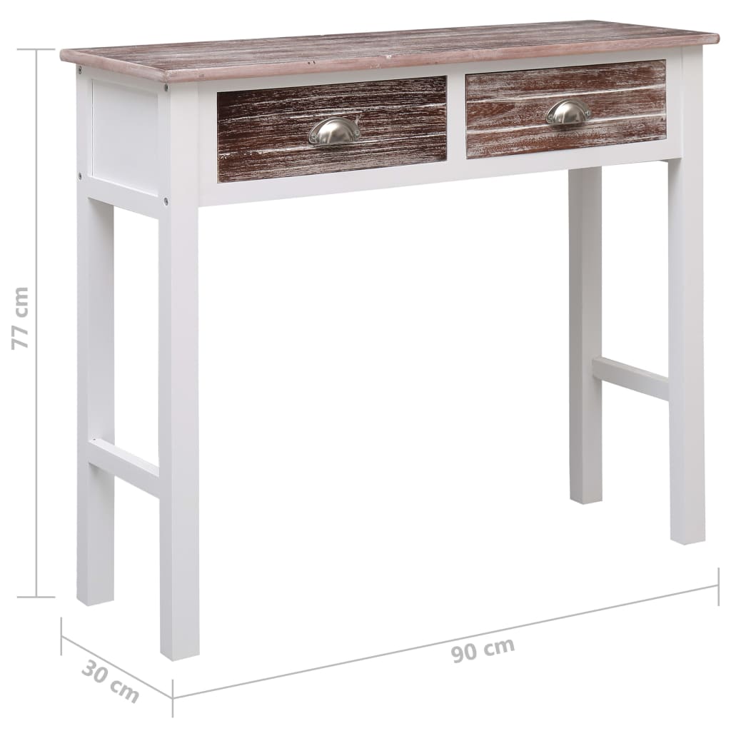 vidaXL Mesa consola de madera marrón 90x30x77 cm