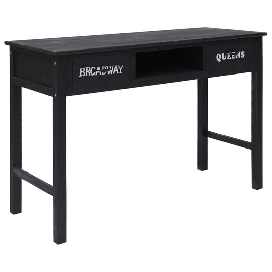 vidaXL Mesa consola de madera negra 110x45x76 cm