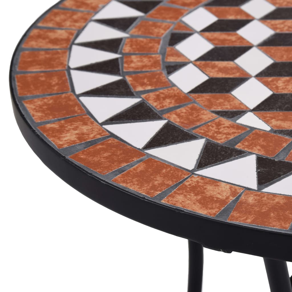 vidaXL Mesa bistró de mosaico cerámica marrón 60 cm