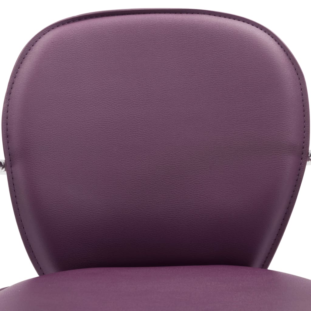 vidaXL Taburetes cocina con reposabrazos 2 uds cuero sintético morado