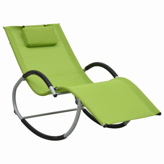 vidaXL Tumbona con almohada textileno verde