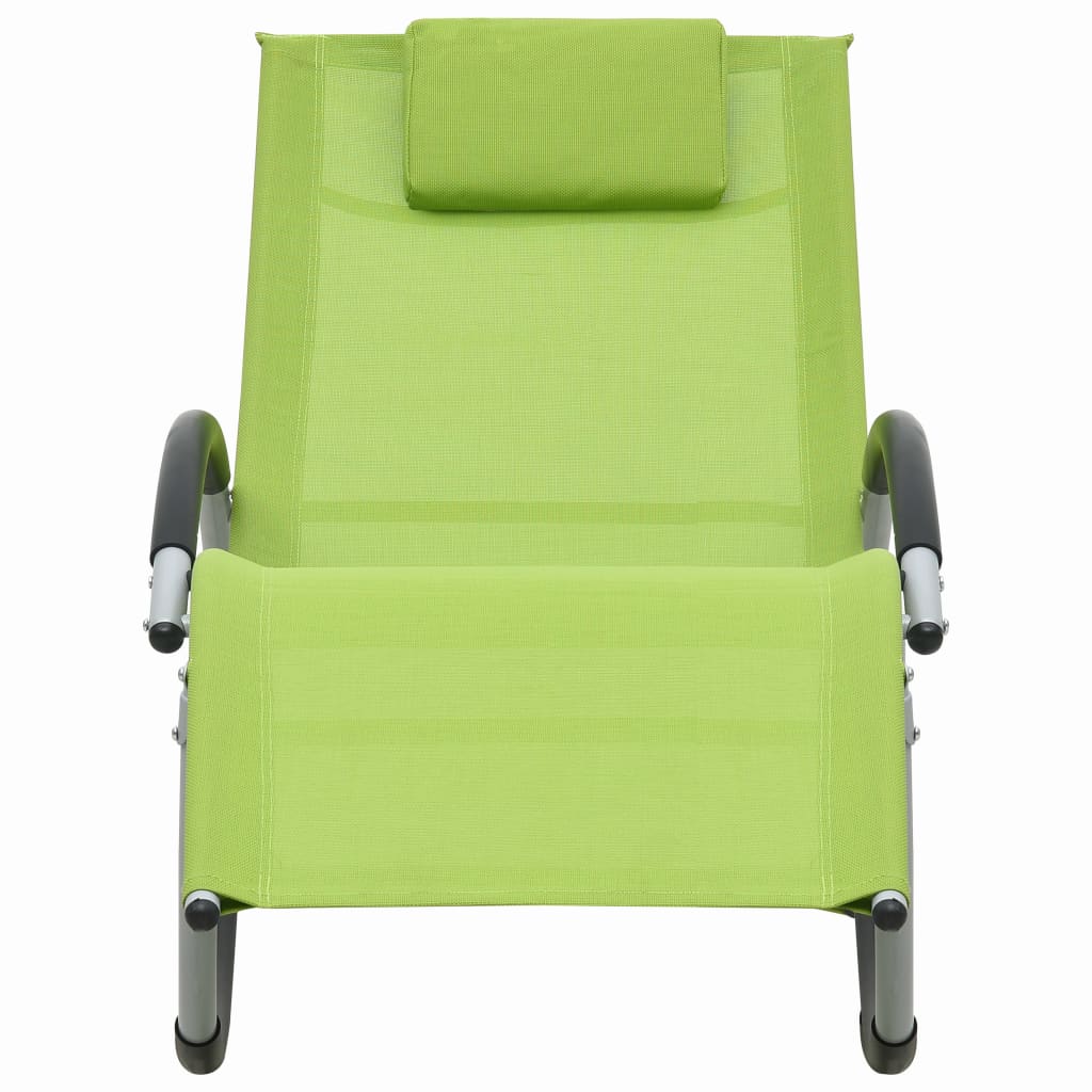 vidaXL Tumbona con almohada textileno verde