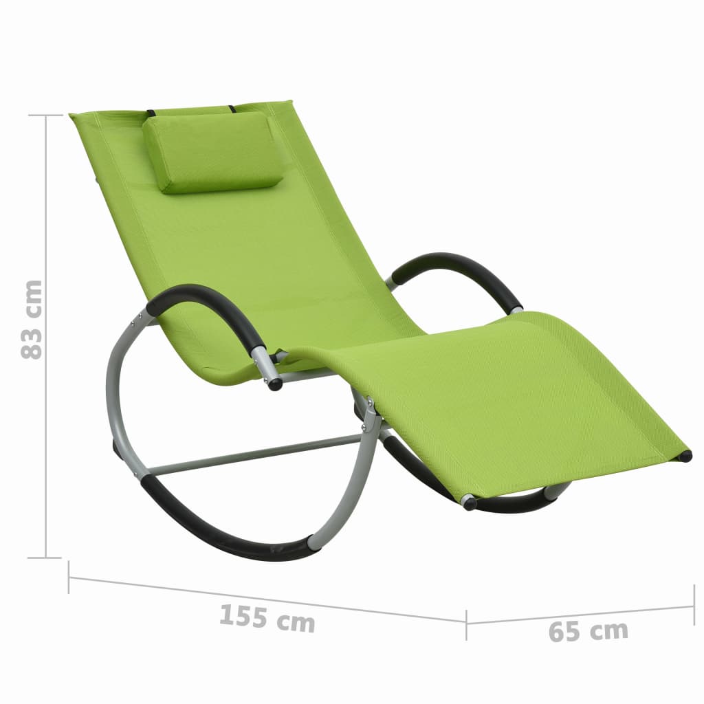 vidaXL Tumbona con almohada textileno verde