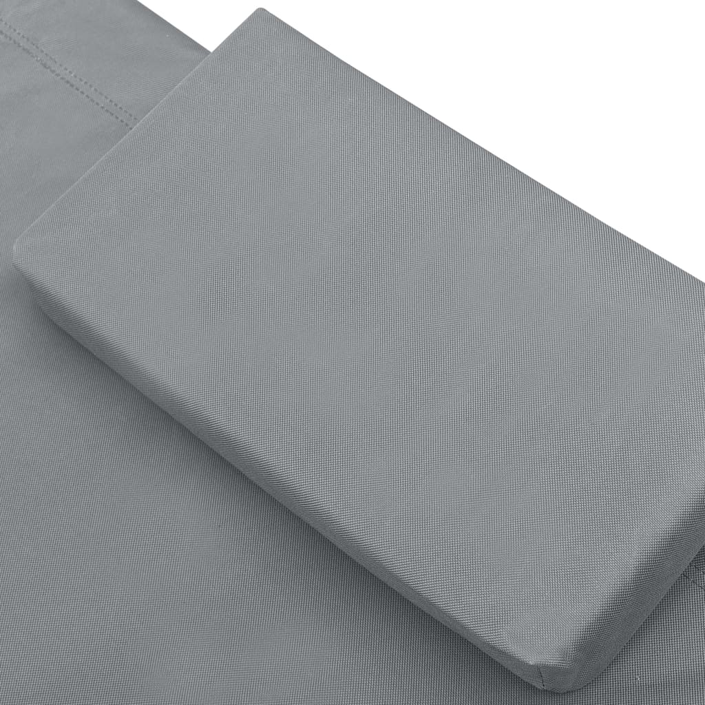 vidaXL Tumbona de exterior con dosel y almohada gris