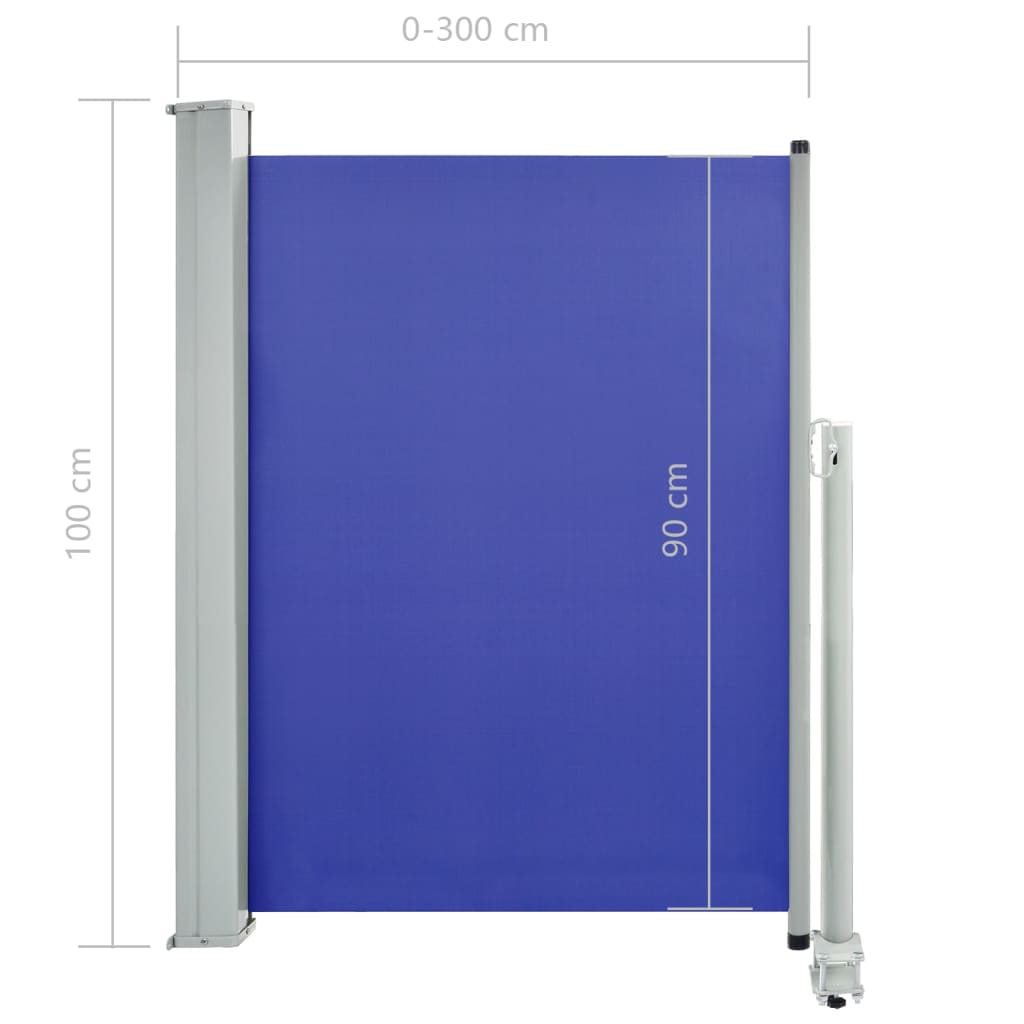 vidaXL Toldo lateral retráctil de jardín azul 100x300 cm