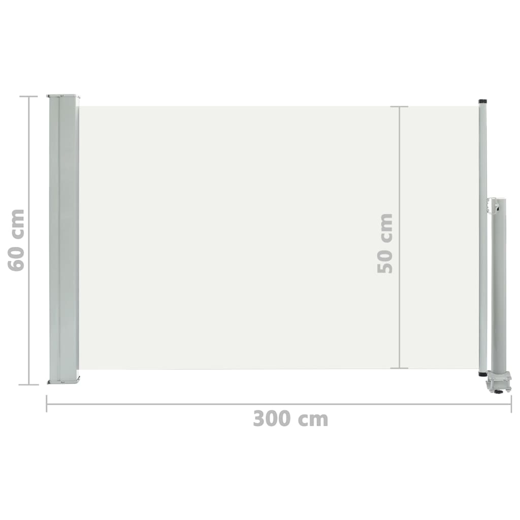 vidaXL Toldo lateral retráctil de jardín color crema 60x300 cm