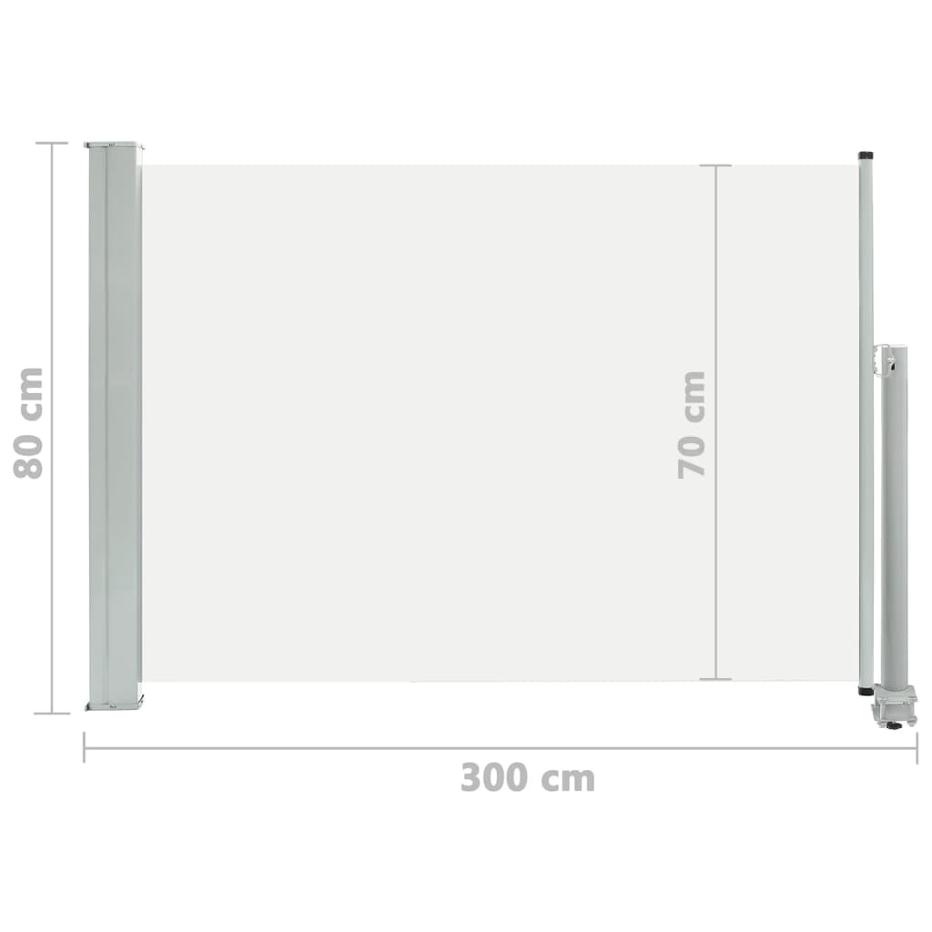 vidaXL Toldo lateral retráctil de jardín color crema 80x300 cm