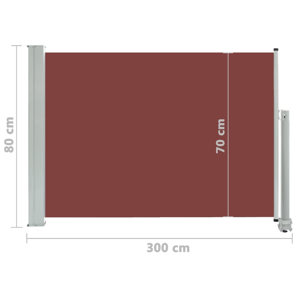 vidaXL Toldo lateral retráctil de jardín marrón 80x300 cm