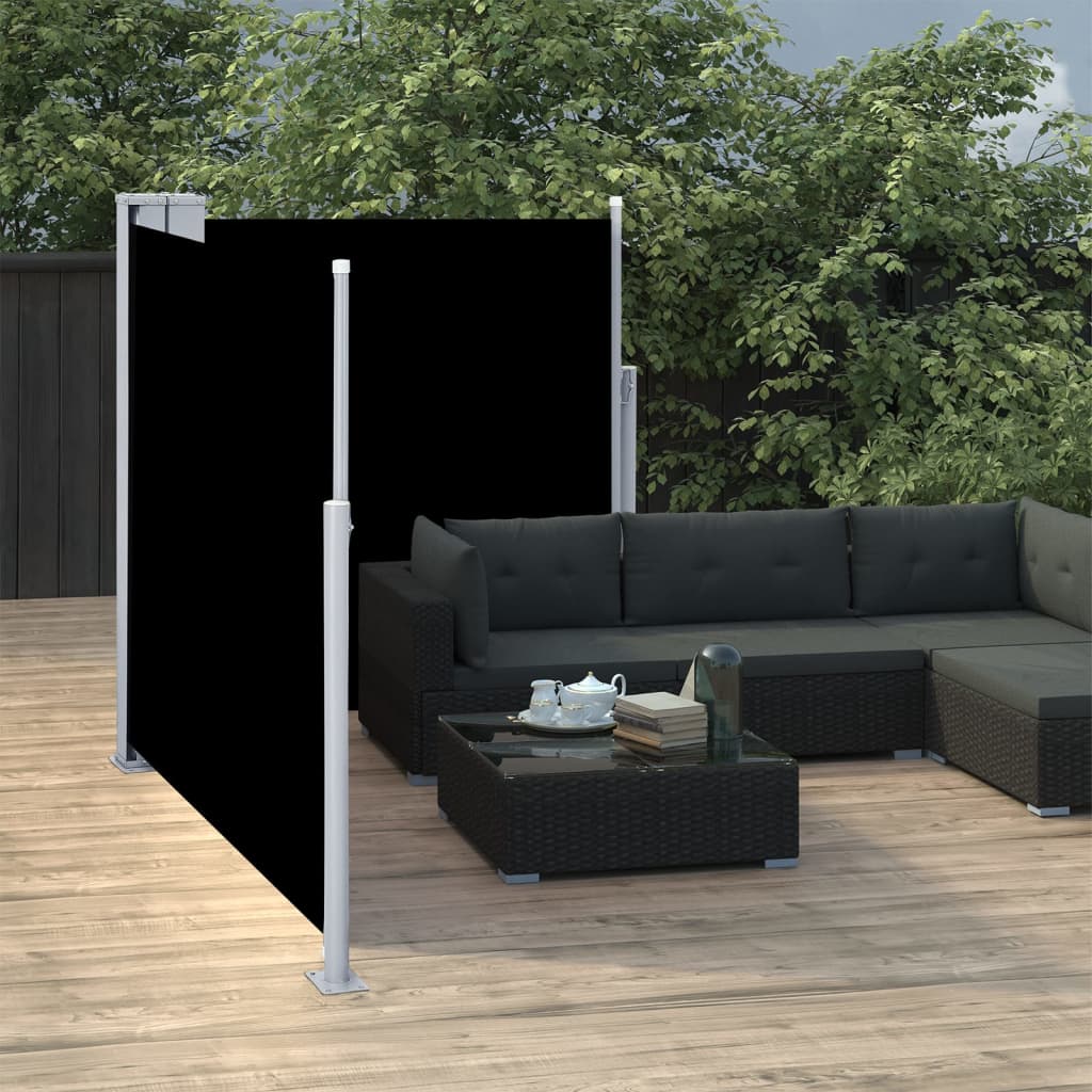 vidaXL Toldo lateral retráctil negro 100x600 cm