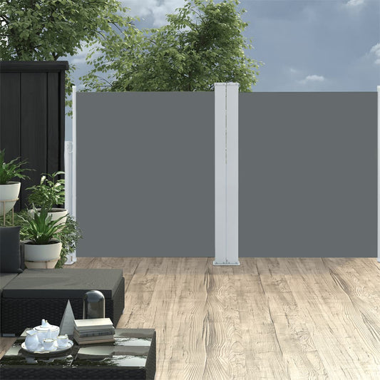 vidaXL Toldo lateral retráctil gris antracita 140x600 cm