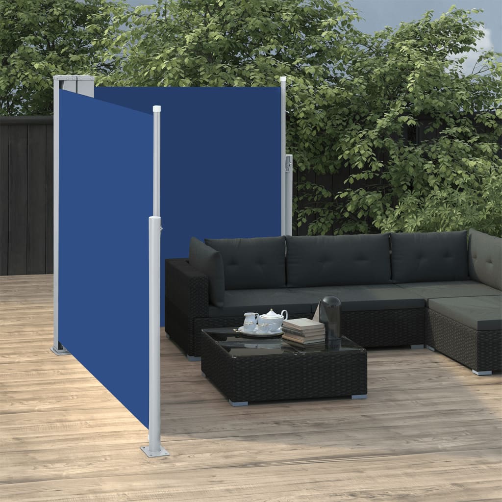 vidaXL Toldo lateral retráctil azul 140x600 cm