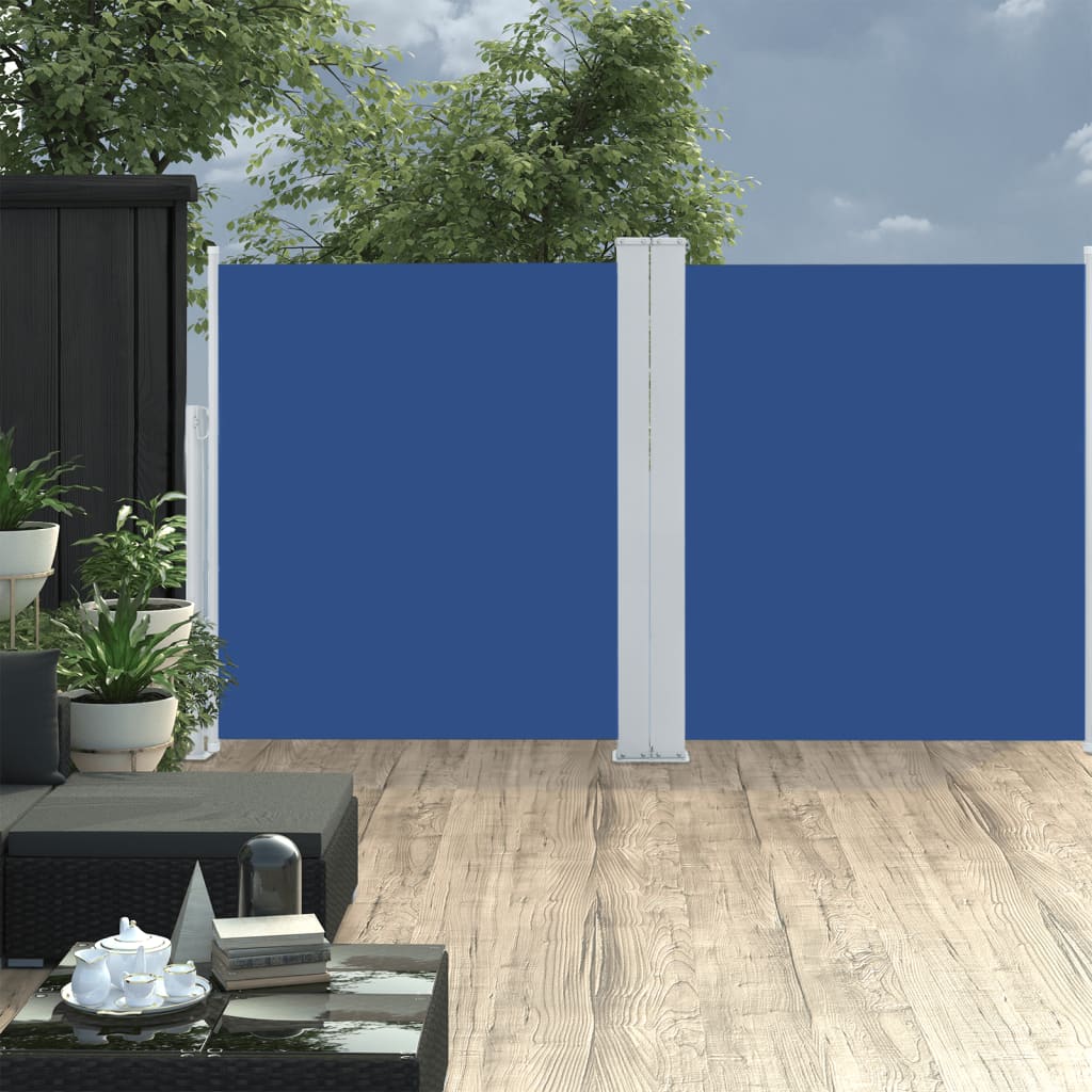 vidaXL Toldo lateral retráctil azul 160x600 cm