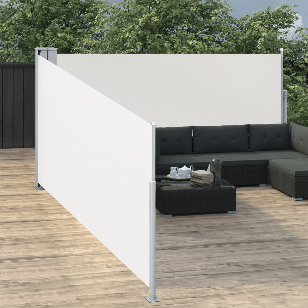 vidaXL Toldo lateral retráctil color crema 100x1000 cm