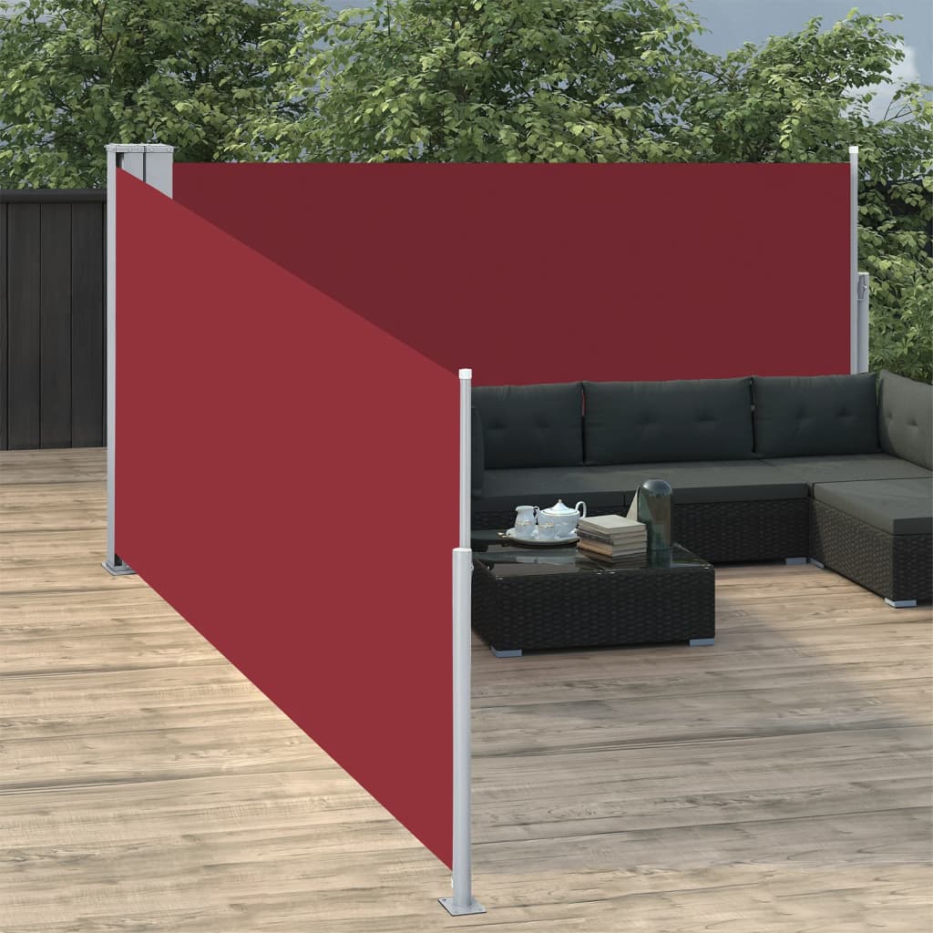 vidaXL Toldo lateral retráctil rojo 120x1000 cm