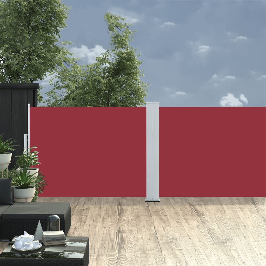 vidaXL Toldo lateral retráctil rojo 120x1000 cm