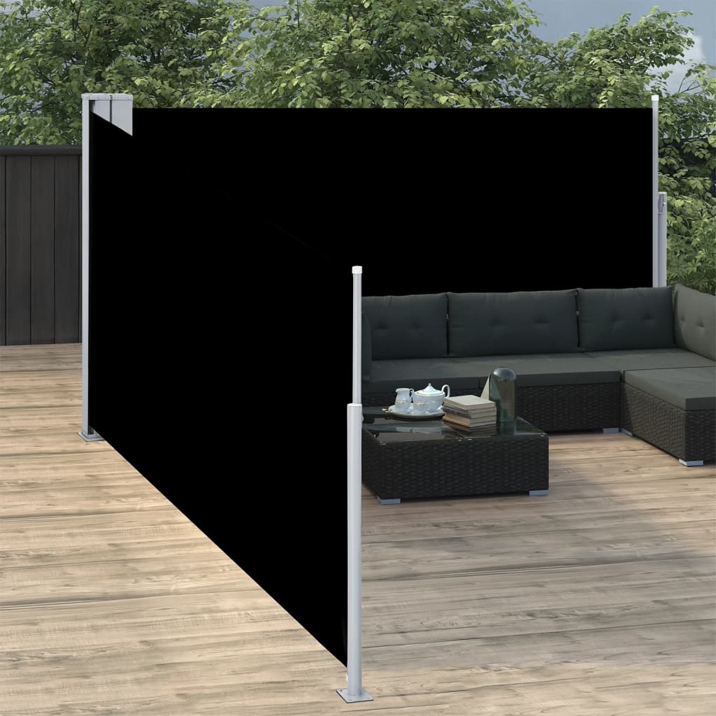 vidaXL Toldo lateral retráctil negro 140x1000 cm