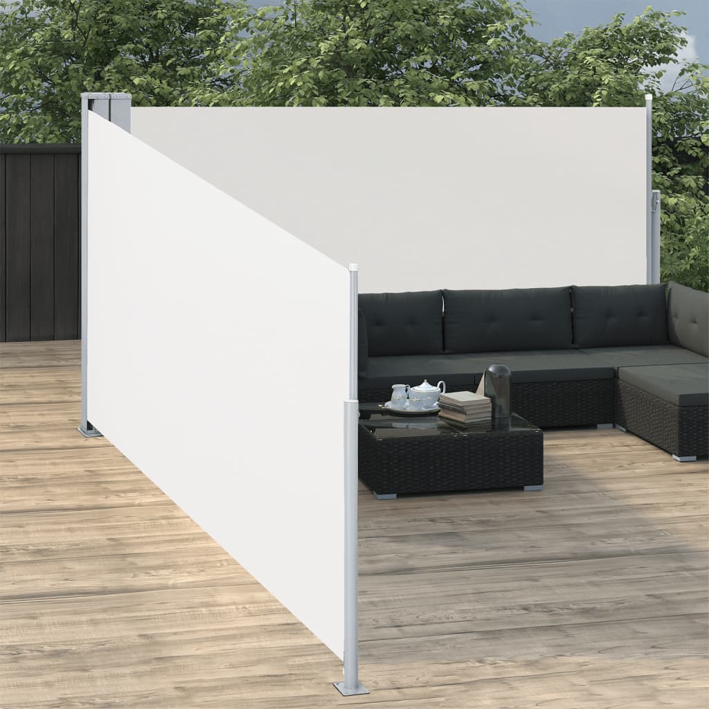 vidaXL Toldo lateral retráctil color crema 140x1000 cm