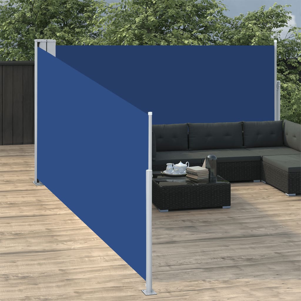 vidaXL Toldo lateral retráctil azul 140x1000 cm