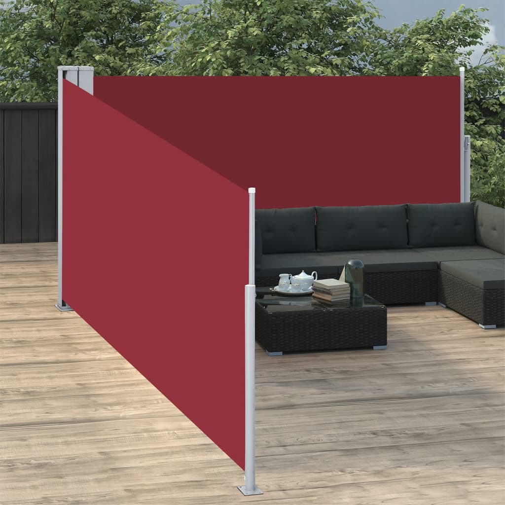 vidaXL Toldo lateral retráctil rojo 140x1000 cm