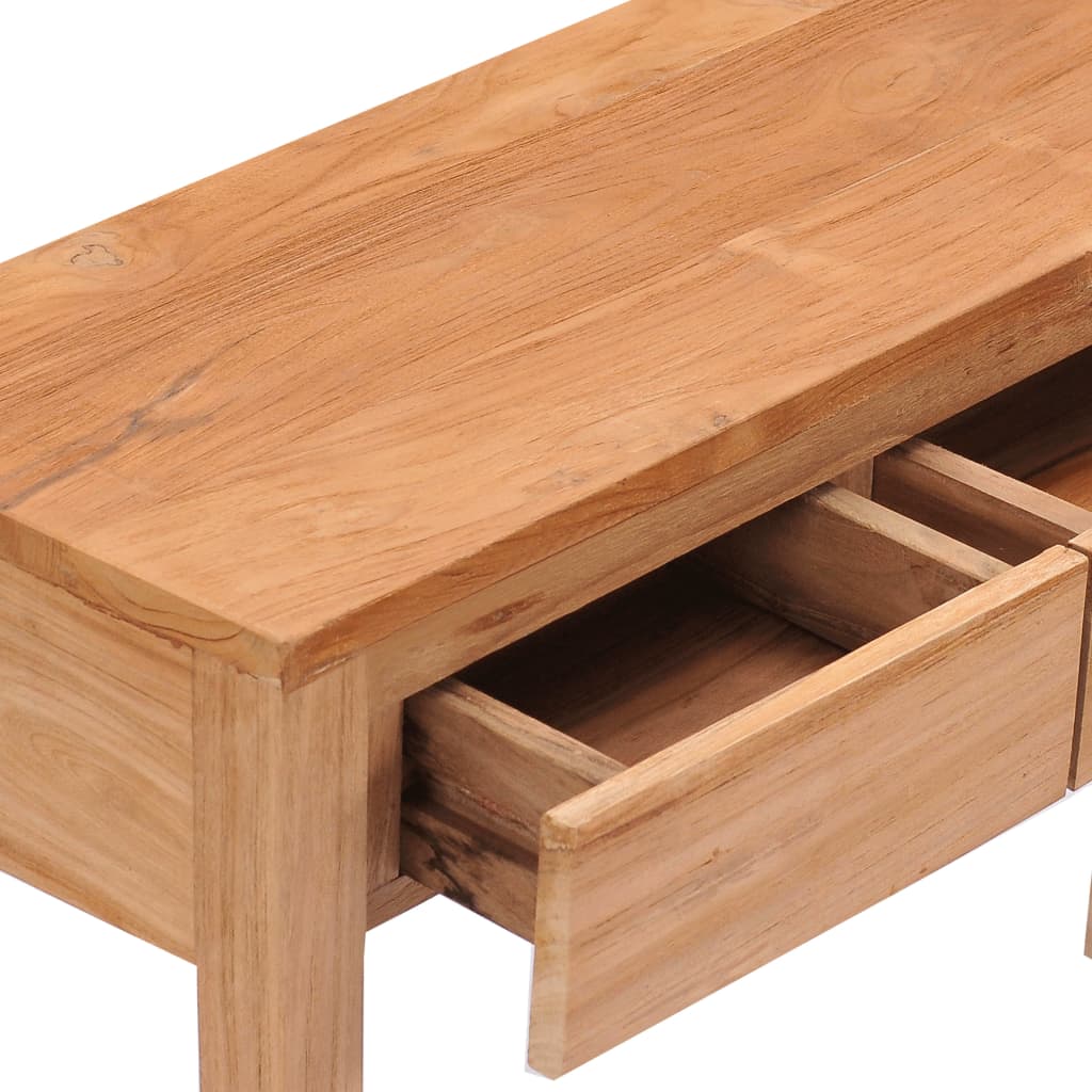 vidaXL Mesa consola de madera maciza de teca 110x35x75 cm