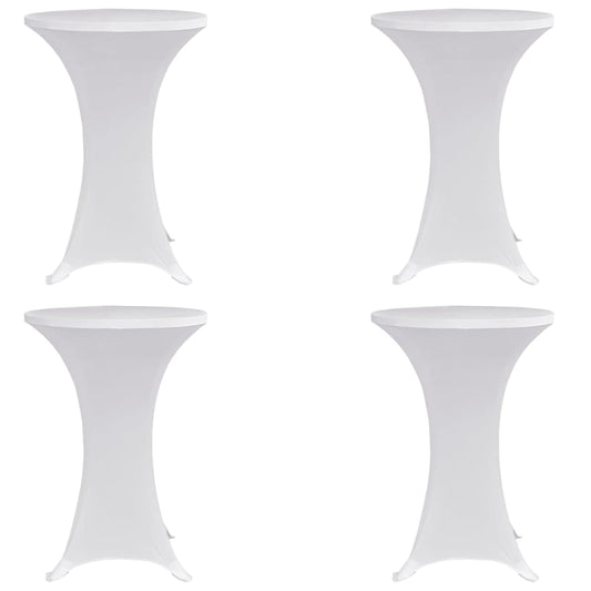 vidaXL Mantel elástico para mesa alta 4 unidades blanco Ø80 cm