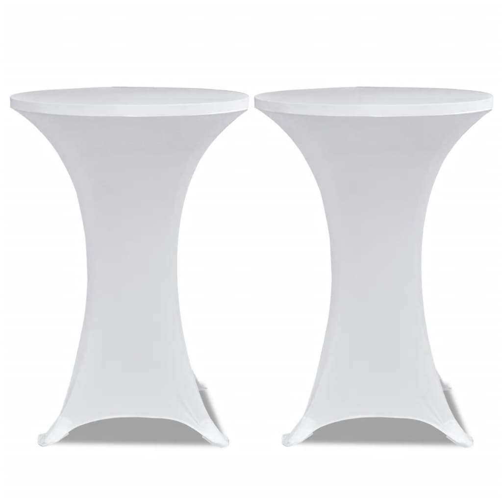 vidaXL Mantel elástico para mesa alta 4 unidades blanco Ø80 cm