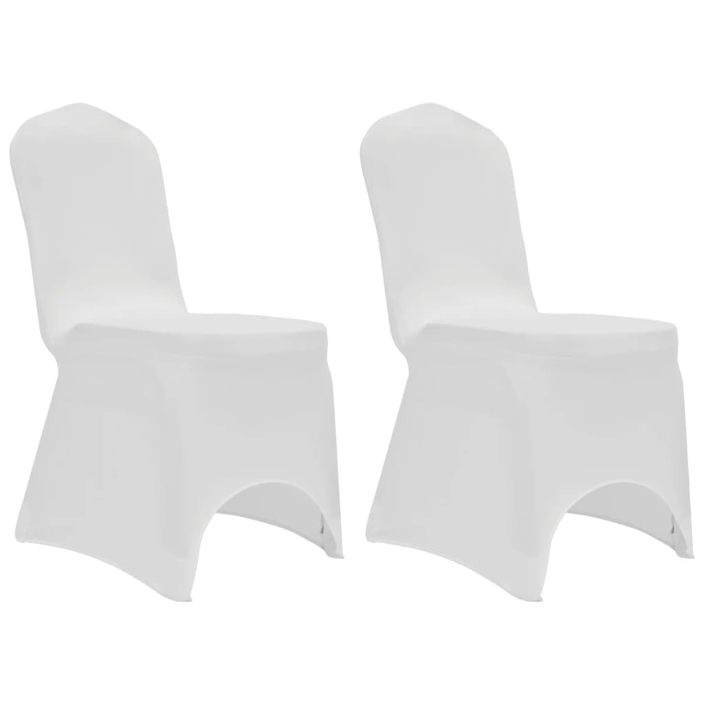 vidaXL Funda de silla elástica 12 unidades blanca