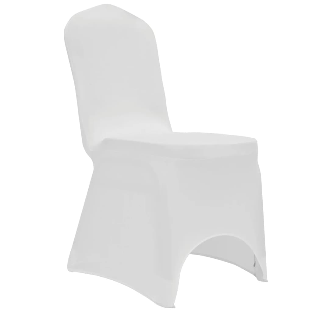 vidaXL Funda de silla elástica 12 unidades blanca