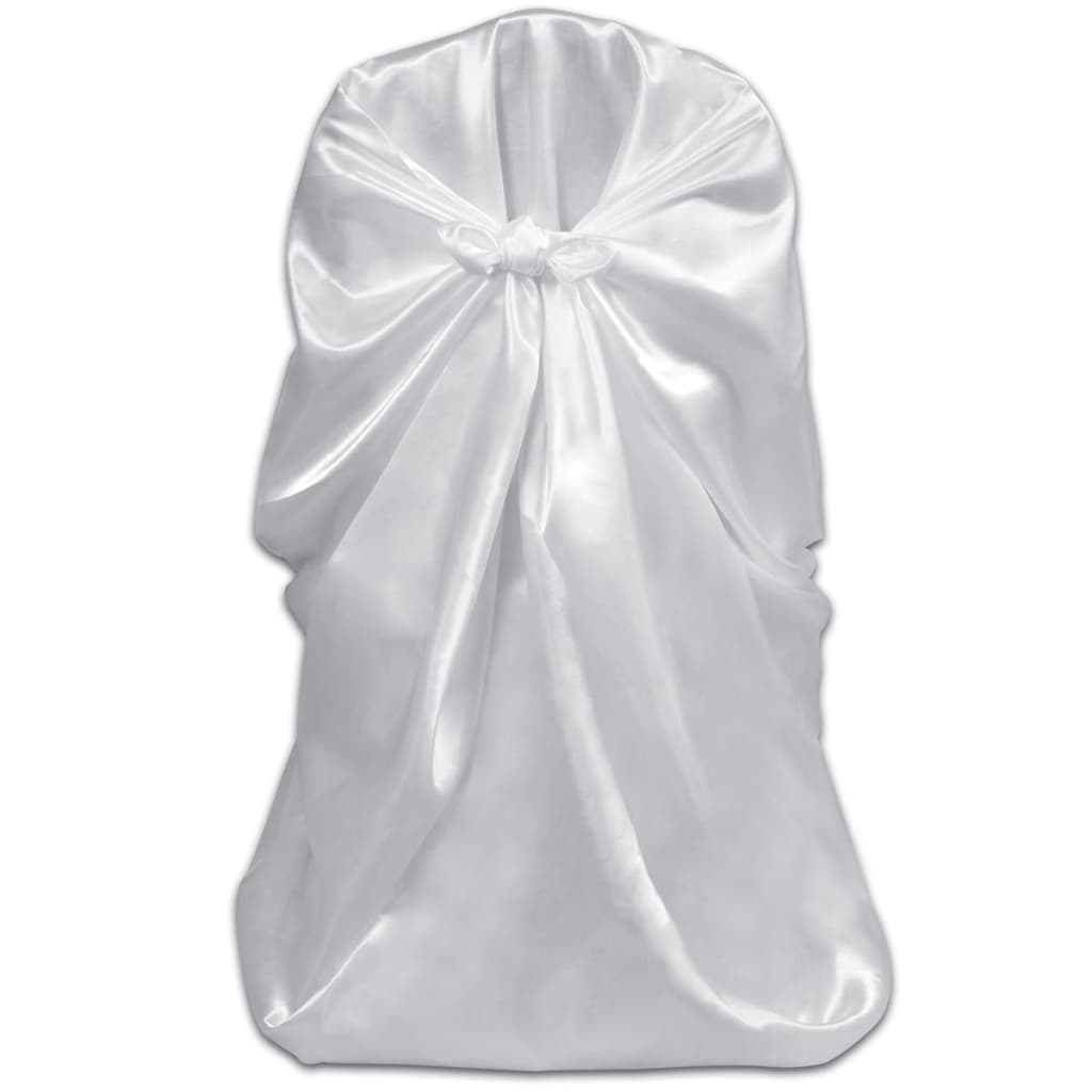 vidaXL Funda de silla para banquete de boda 12 unidades blanco