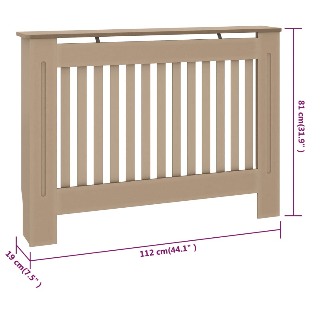 vidaXL Cubierta para radiador MDF 112x19x81,5cm