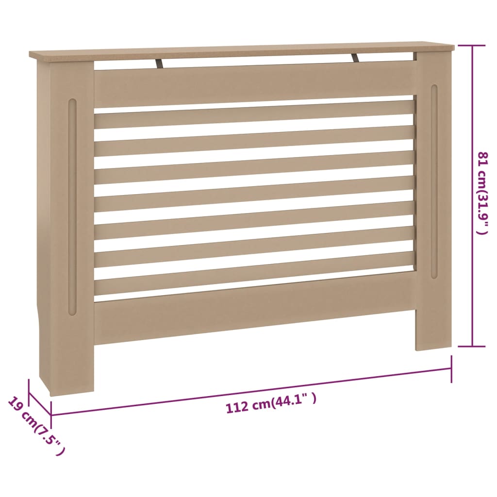 vidaXL Cubierta para radiador MDF 112x19x81,5 cm