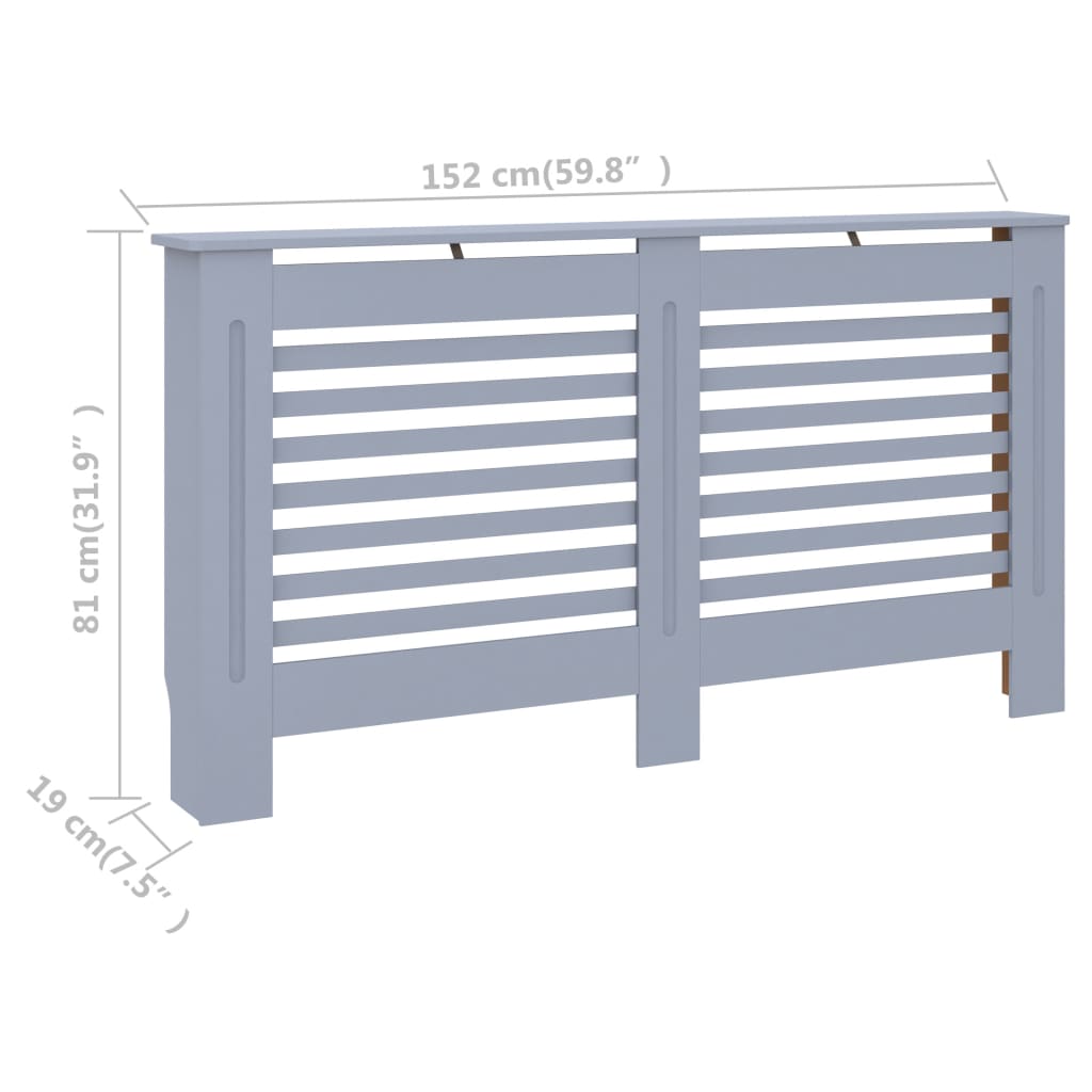 vidaXL Cubierta para radiador MDF gris antracita 152x19x81,5 cm