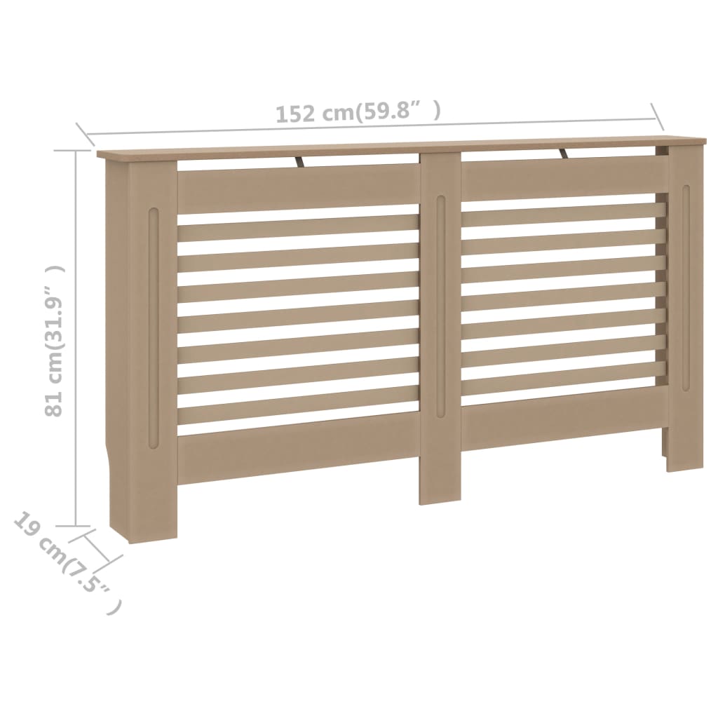 vidaXL Cubierta para radiador MDF 152x19x81,5 cm