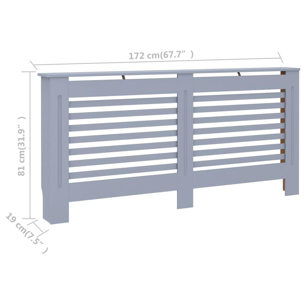 vidaXL Cubierta para radiador MDF gris antracita 172x19x81,5 cm