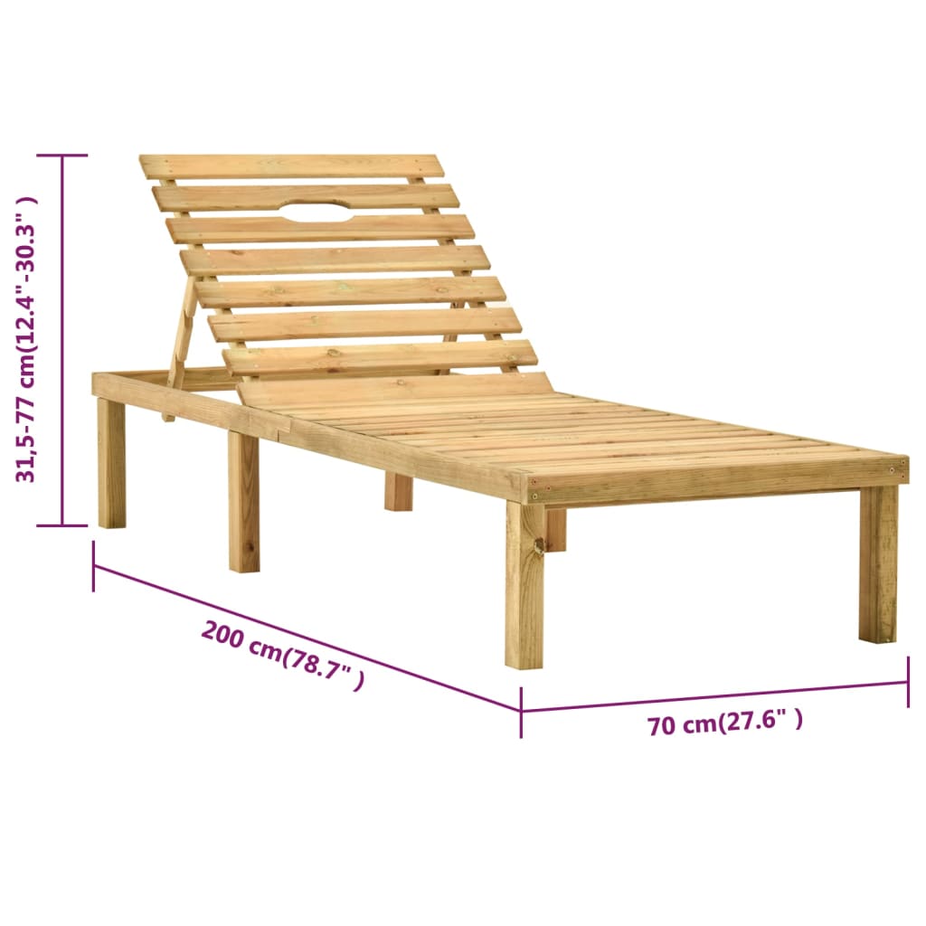 vidaXL Tumbona de madera de pino impregnada